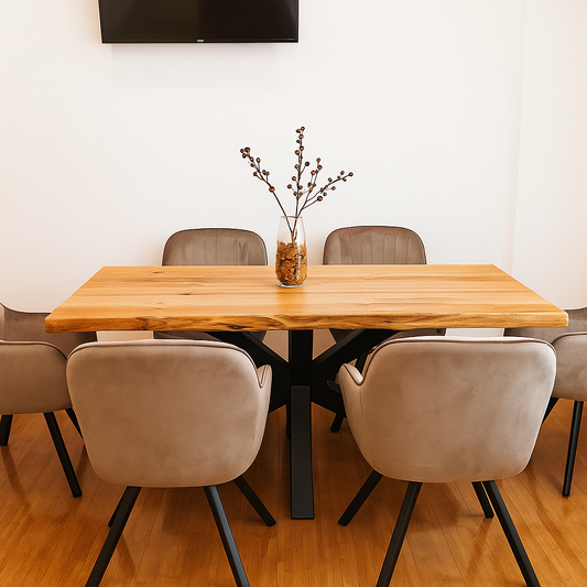 Massivholztisch aus Eiche 1600 x 900 mm, natürliche Baumkante
