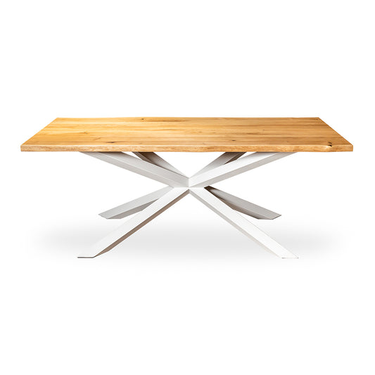 Massivholztisch aus Eiche 2200 x 1000 mm, natürliche Baumkante