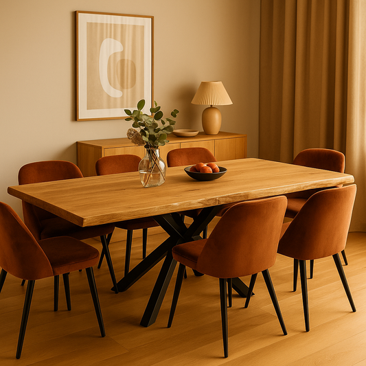 Massivholztisch Eiche 1800 x 900 mm, natürlicher Baumkante