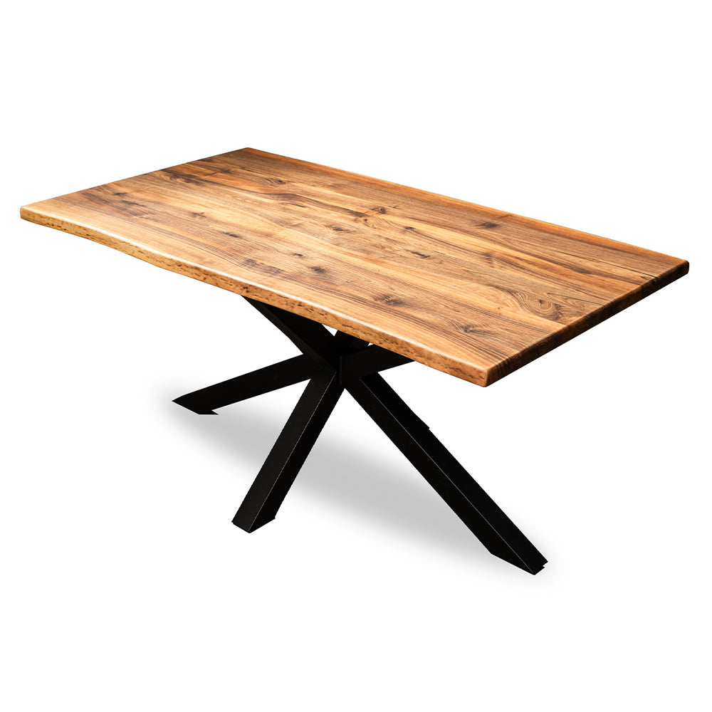 Massivholztisch aus Nussbaum 1600 x 900 mm, natürliche Baumkante