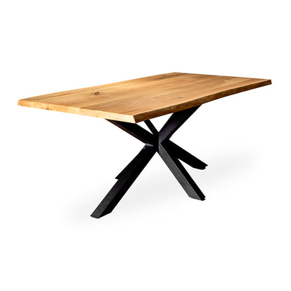 Massivholztisch aus Eiche 1600 x 900 mm, natürliche Baumkante